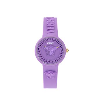 Medusa Pop Womens Watch Purple Case Purple Matte Dial Silicone Strap
