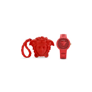 Versace Medusa Pop Red Silicone Strap Watch