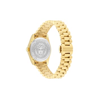 Versace Millenyium Black Dial Yellow Stainless Steel Bracelet Watch