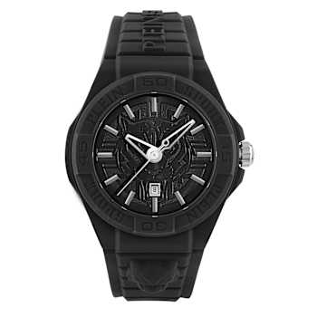 New Fearless Black Dial Silicone Strap Watch