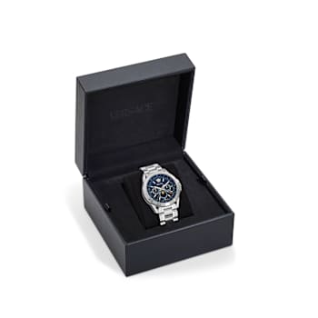 V-Galaxy Moonphase Blue Dial Stainless Steel Bracelet Watch