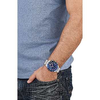 Versace Hellenyium Blue Sunray Dial Chrono Bracelet Watch