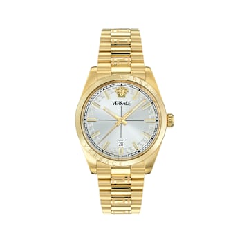 Versace Millenyium Silver Tone Dial Yellow Stainless Steel Bracelet Watch