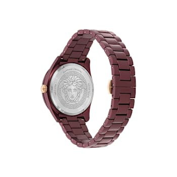 V-Dome Aluminum Bracelet Burgundy Dial Watch