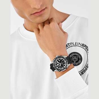 Urban Pulse Black Dial Silicone Strap Watch