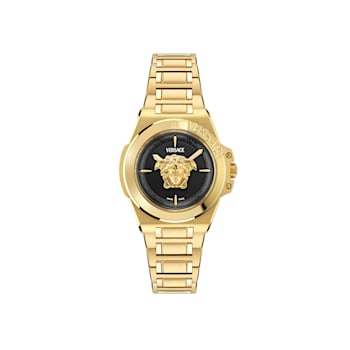 Versace Hera Womens Watch IP Yellow Gold Case Black Sunray Dial IP
Yellow Gold Bracelet