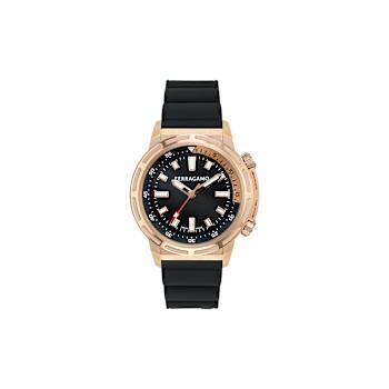 Ferragamo Sport Rose Bezel Black Polyurethane Strap Watch