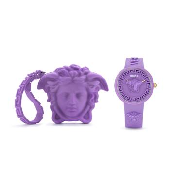 Medusa Pop Womens Watch Purple Case Purple Matte Dial Silicone Strap
