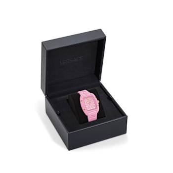 Versace Dominus Ecoceramic Pink Dial Watch