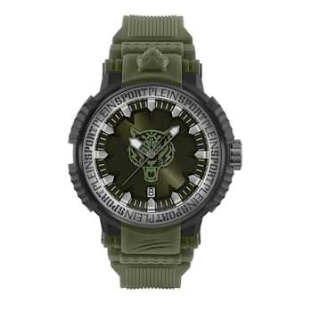 Tiger Power Black Case and Dial Silicone Strap Watch