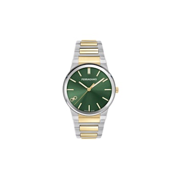 Ferragamo Infinity Sapphire Two-tone Bracelet Mens Watch