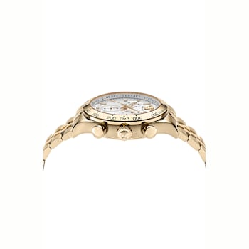 Versace Hellenyium White Sunray Dial Chrono Bracelet Watch
