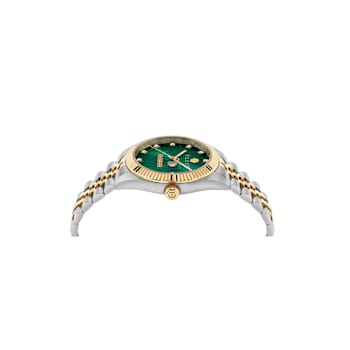 Date Superlative Green Dial Two-tone Stainless Steel Crystal Watch