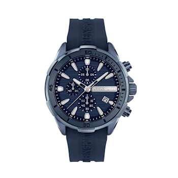 Impact Chronograph Blue Dial Silicone Strap Watch