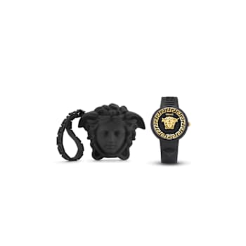 Medusa Pop Black Dial Silicone Watch