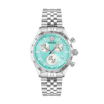 Hellenyium Chrono Petite Blue Bezel Stainless Steel Bracelet Watch