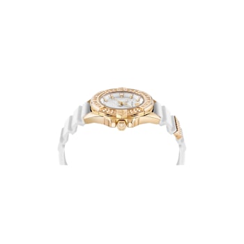 Plein Majesty White Dial Silicone Strap Crystal Watch