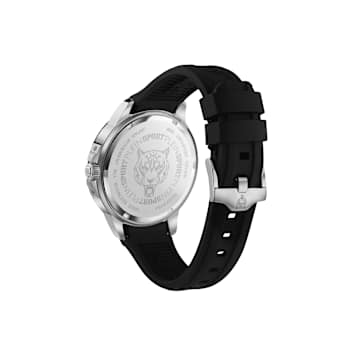 City Rush Stainless Steel Case Silicone Strap Watch