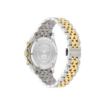 Greca Chrono Wave Green Dial Two-tone Stainless Steel Bracelet Watch