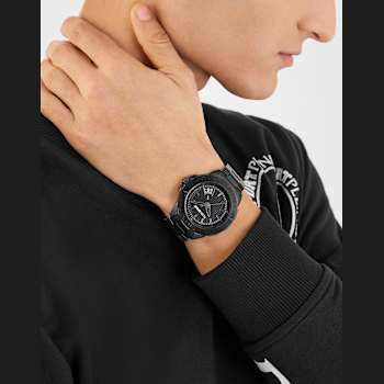 Rampage Black Dial IP Black Bracelet Watch