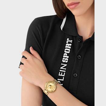 Opium Champagne Dial IP Yellow Bracelet Watch