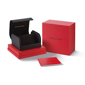 Ferragamo Sapphire Logo Black Matte Dial Recycled PU Watch