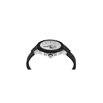 City Rush Stainless Steel Case Silicone Strap Watch