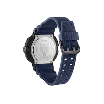 Tiger Power Blue Dial Silicone Strap Watch