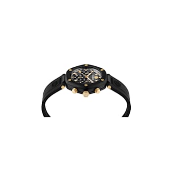 Philipp Plein The Hexagon Chrono Black Silicone Strap Watch