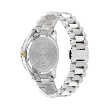 V-Dome Mens Watch Stainless Steel Case Blue Guilloché Dial Stainless
Steel Bracelet