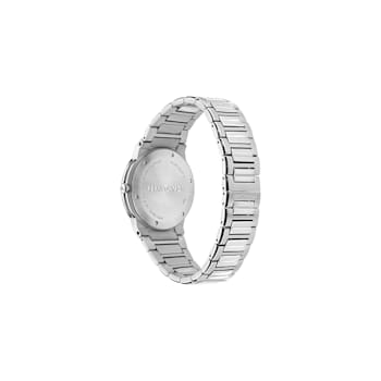 Ferragamo Sapphire Logo Black Matte Dial Stainless Steel Bracelet Watch