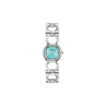 Double Gancini Light Blue Dial Stainless Steel Bracelet Watch