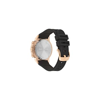 Ferragamo Sport Chrono Black Dial Silicone Strap Watch