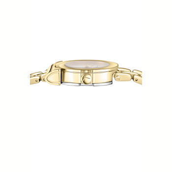 Ferragamo Gancino Silver Tone Dial Yellow Stainless Steel Bracelet Watch