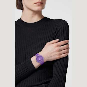 Medusa Pop Womens Watch Purple Case Purple Matte Dial Silicone Strap