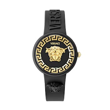 Medusa Pop Black Dial Silicone Watch