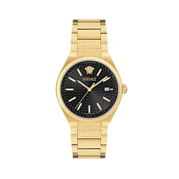 V-Auria Black Dial Yellow Stainless Steel Bracelet Watch