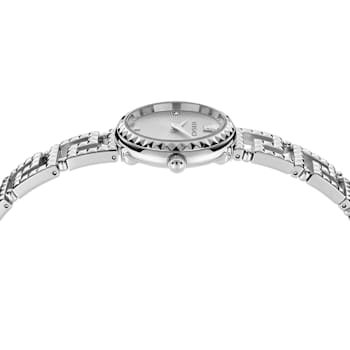 Greca Goddess White Dial Stainless Steel Bracelet Watch