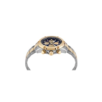 Hurricane Chronograph Blue Dial Two-tone Bracelet Watch