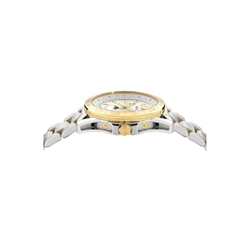 V-Galaxy Moonphase White Dial Two-tone Stainless Steel Bracelet Watch