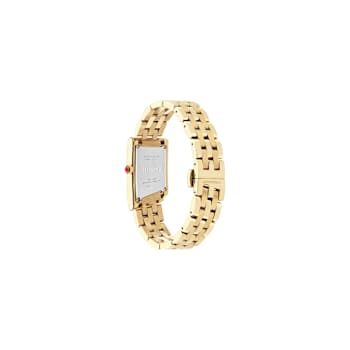 Ferragamo Asymetrique Silver Tone Yellow Stainless Steel Bracelet Watch