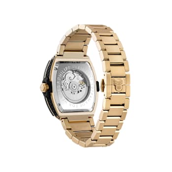 The $keleton 2.0 Black Skeleton Dial Yellow Stainless Steel Automatic Watch