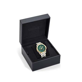 V-Galaxy Moonphase Green Dial Two-tone Stainless Steel Bracelet Watch