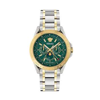V-Galaxy Moonphase Green Dial Two-tone Stainless Steel Bracelet Watch