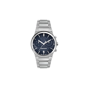 Ferragamo Sapphire Chrono Stainless Steel Bracelet Watch