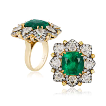 Andreoli Emerald And Diamond Ring