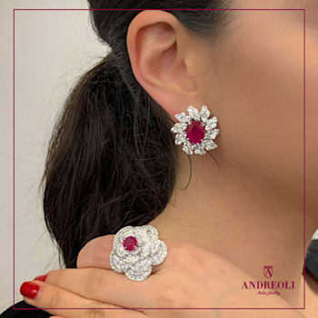 Andreoli Ruby And Diamond Earrings