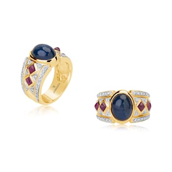 Andreoli Sapphire, Ruby, And Diamond Ring