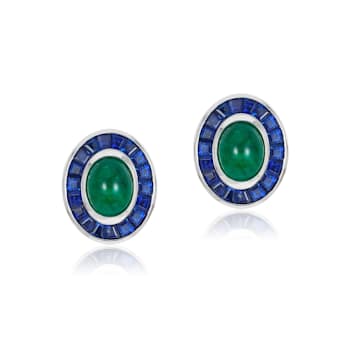 Andreoli Emerald And Sapphire Earrings