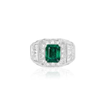 Andreoli Diamond And Emerald Ring